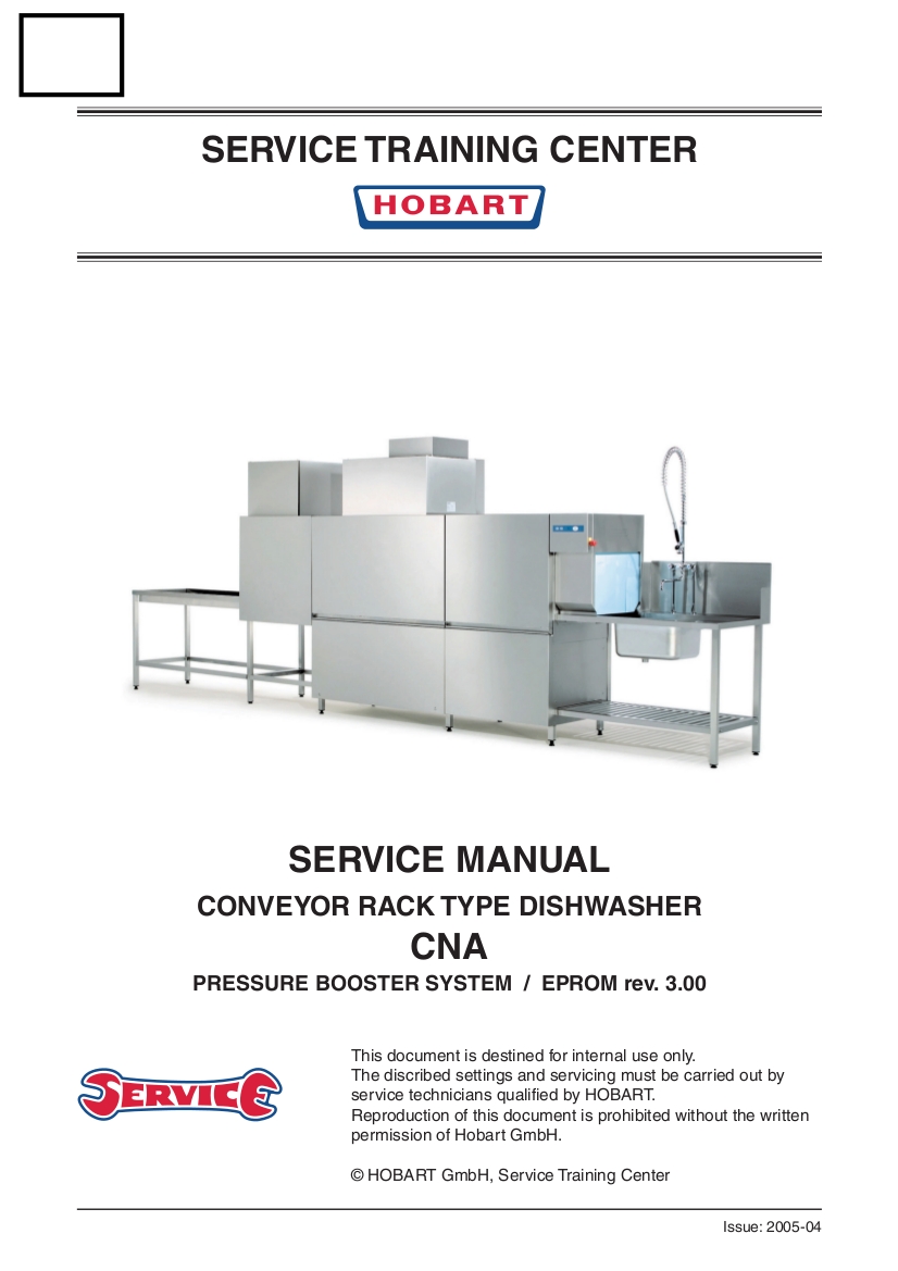 Hobart chf40 dishwasher technical manual instructions